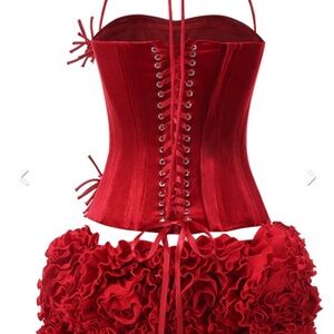 Elegant Red Corset Mini Dress